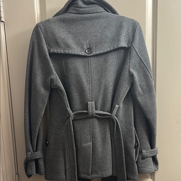 Gray Double-Breasted Women's Coat - Picture 4 of 4
